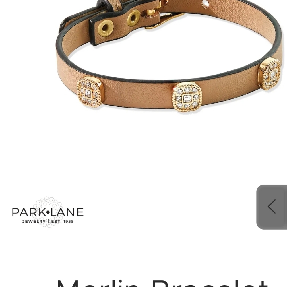 Park Lane Merlin Brown Leather Bracelet with Gold Accents